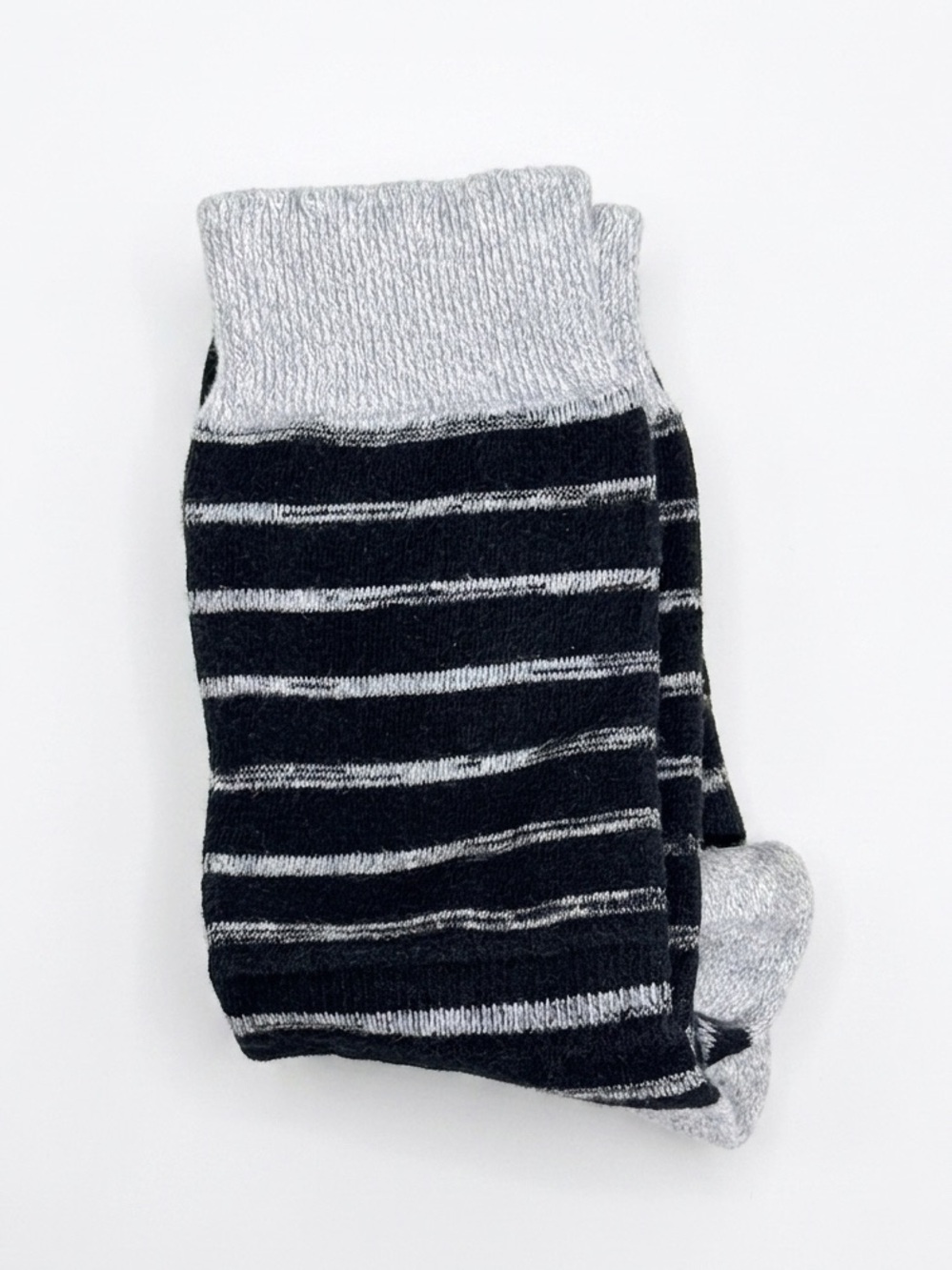 Frye Heritage Crew Socks Striped Black Gray Unisex OSFM